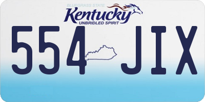 KY license plate 554JIX