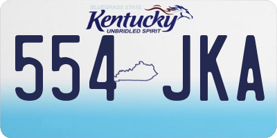 KY license plate 554JKA