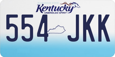 KY license plate 554JKK