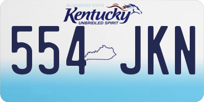 KY license plate 554JKN