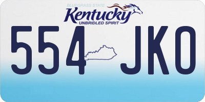 KY license plate 554JKO