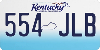 KY license plate 554JLB