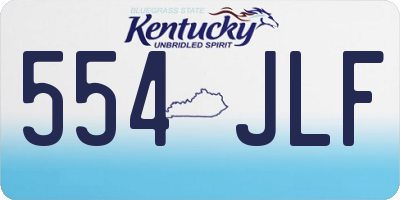 KY license plate 554JLF