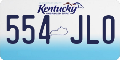 KY license plate 554JLO