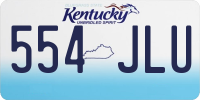KY license plate 554JLU