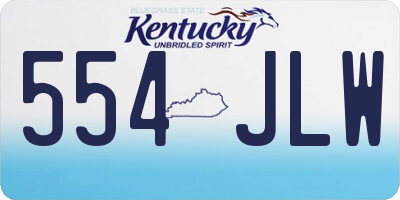 KY license plate 554JLW