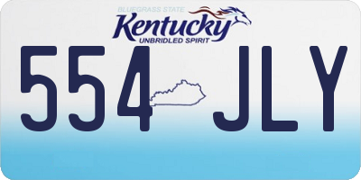 KY license plate 554JLY