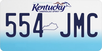 KY license plate 554JMC