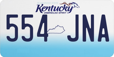 KY license plate 554JNA