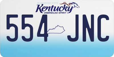 KY license plate 554JNC