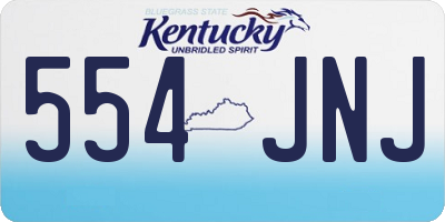 KY license plate 554JNJ
