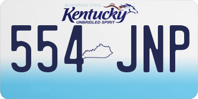 KY license plate 554JNP