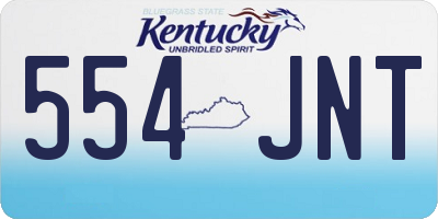 KY license plate 554JNT