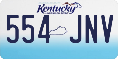 KY license plate 554JNV