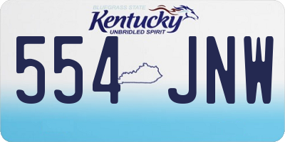 KY license plate 554JNW