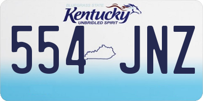 KY license plate 554JNZ