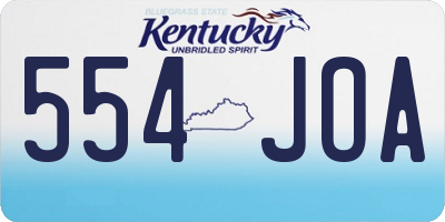 KY license plate 554JOA