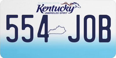 KY license plate 554JOB