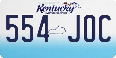 KY license plate 554JOC