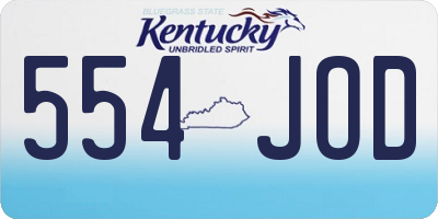 KY license plate 554JOD