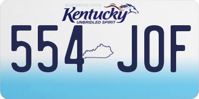 KY license plate 554JOF