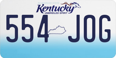 KY license plate 554JOG