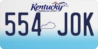 KY license plate 554JOK