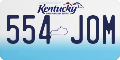 KY license plate 554JOM