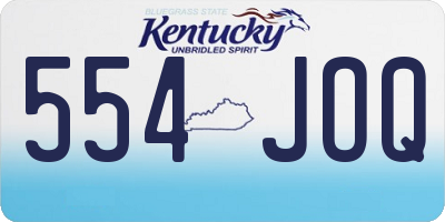 KY license plate 554JOQ