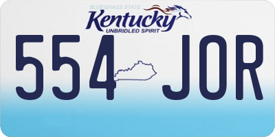 KY license plate 554JOR