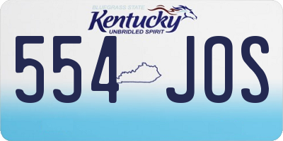 KY license plate 554JOS