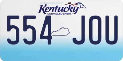 KY license plate 554JOU