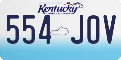 KY license plate 554JOV