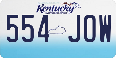 KY license plate 554JOW