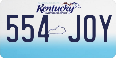KY license plate 554JOY