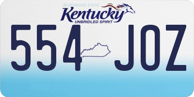 KY license plate 554JOZ