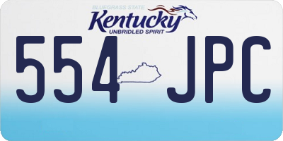 KY license plate 554JPC