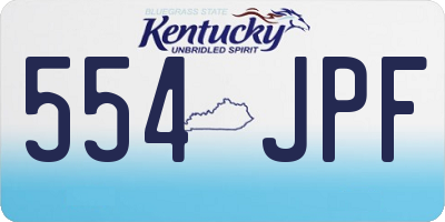 KY license plate 554JPF
