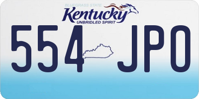 KY license plate 554JPO