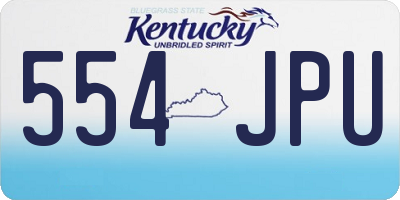 KY license plate 554JPU