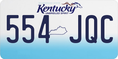 KY license plate 554JQC