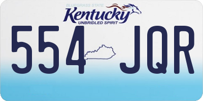 KY license plate 554JQR
