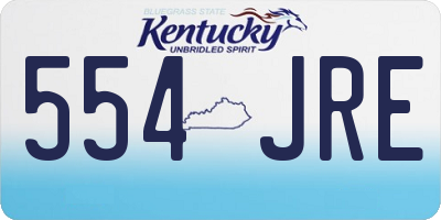 KY license plate 554JRE