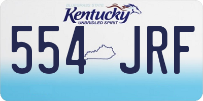 KY license plate 554JRF