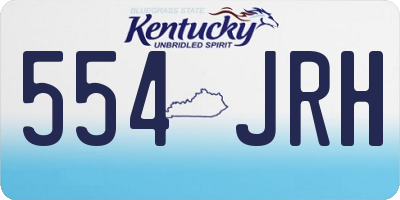 KY license plate 554JRH