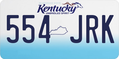 KY license plate 554JRK