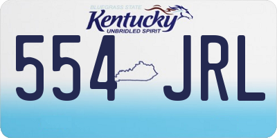 KY license plate 554JRL