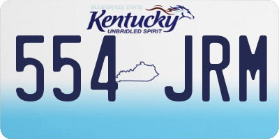 KY license plate 554JRM