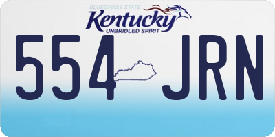 KY license plate 554JRN