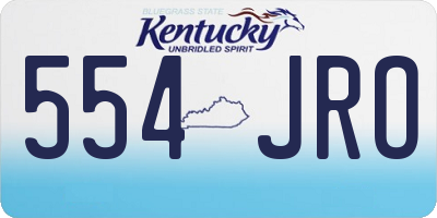 KY license plate 554JRO